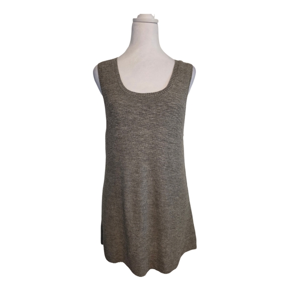 EILEEN FISHER Gray 100% Alpaca Open Front Cardigan Set Sz M EUC - Picture 4 of 16